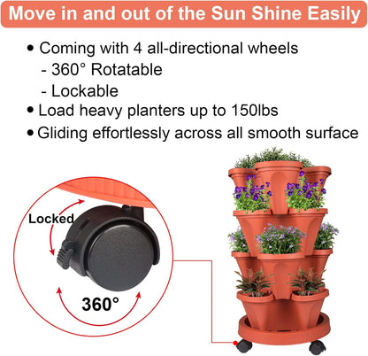 Vertical Planter 4 Tier Stackable Planters Garden Planters Strawberry Herb Flower and Vegetable