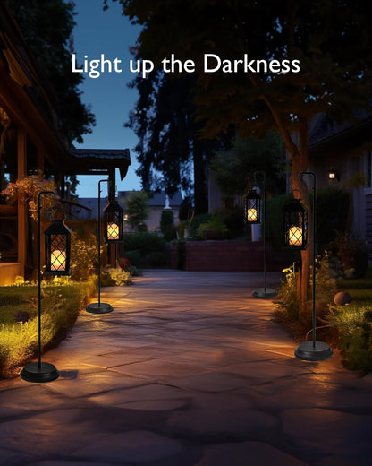 Homemory Solar Lanterns Outdoor Waterproof Hanging with Flickering Flameless Candles, 2 Pack 13''