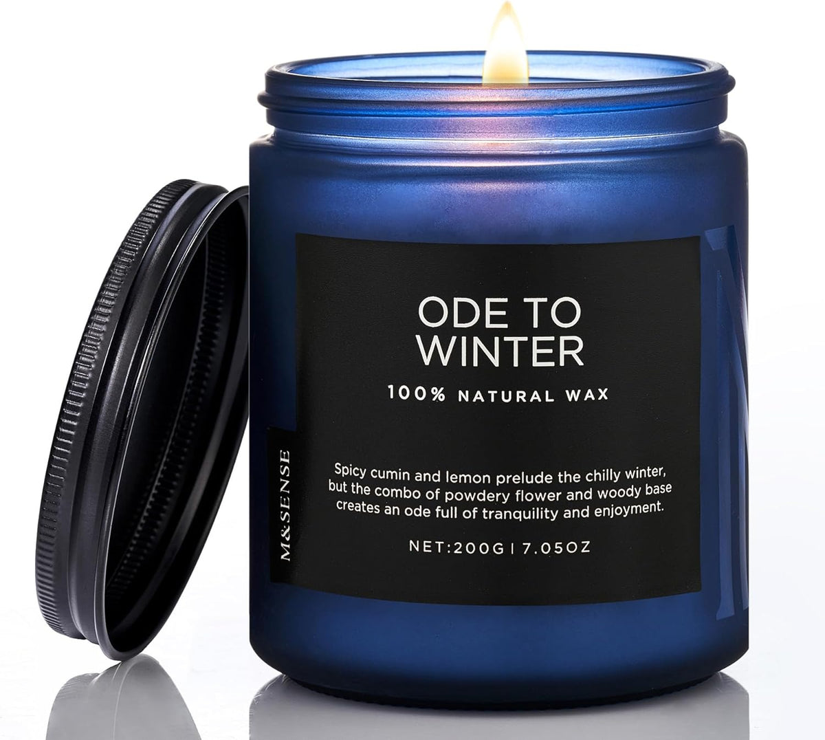 M&SENSE Ode to Winter - Lavender & Sandalwood Scented Candle for Relaxing Natural Soy Wax Non Toxic