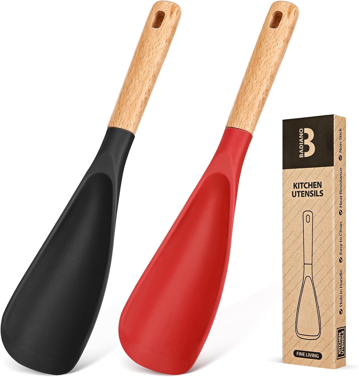 Cooking Spoon for Nonstick Cookwares, Great for Cooking and Serving Sturdy BPA-Free Matte Silicone