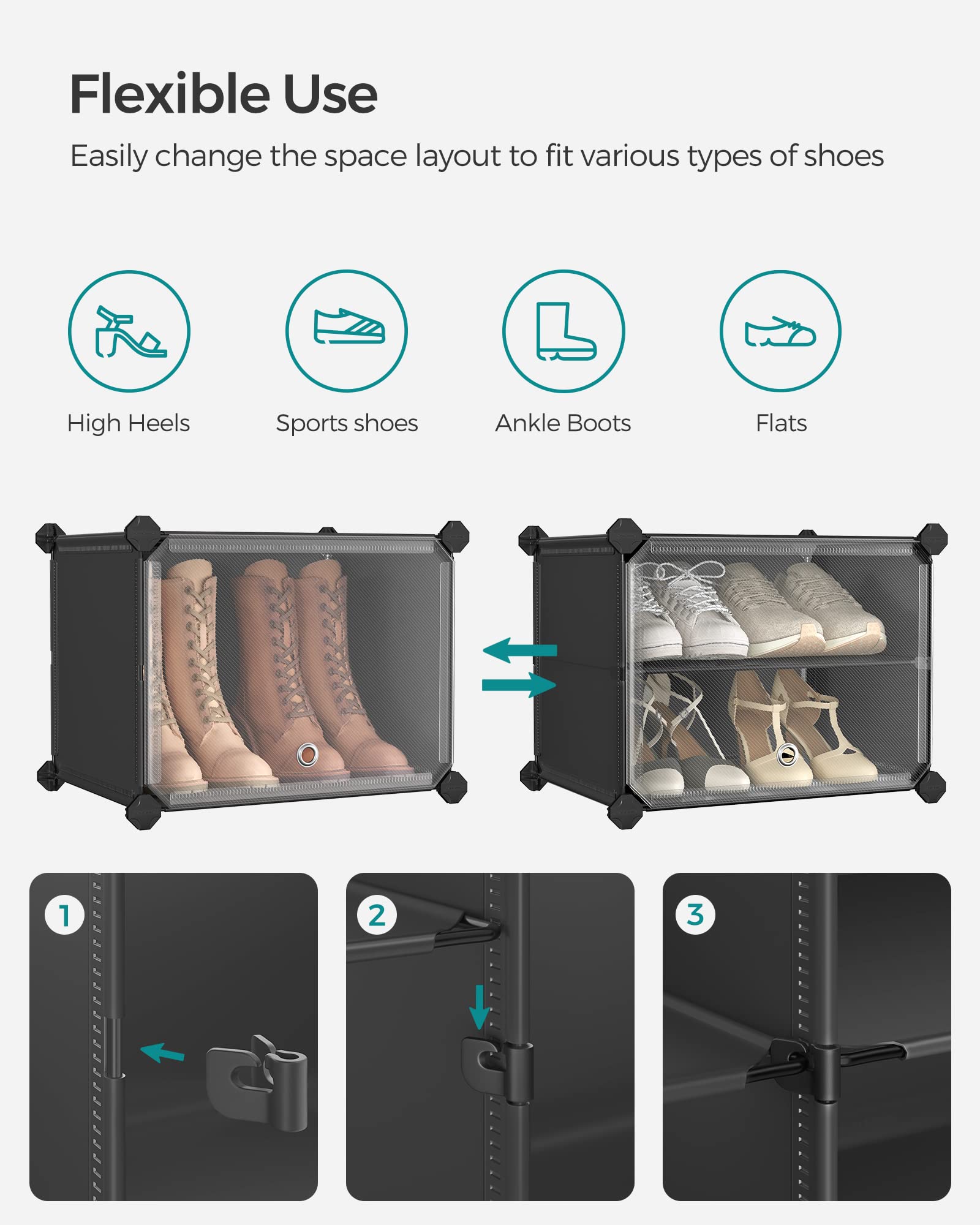 SONGMICS Shoe Rack Organizer, 6-Tier Shoe Storage Cabinet for Closet and Entryway, Holds 24 Pairs
