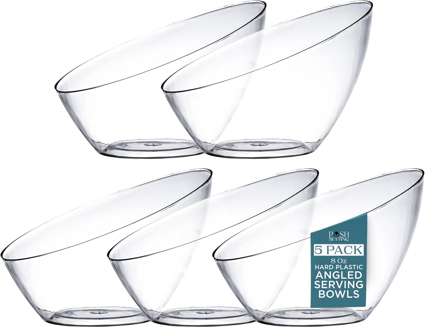 Posh Setting Clear Serving Bowls Small Hard Plastic Candy Bowl for Weddings, Buffet, Offices