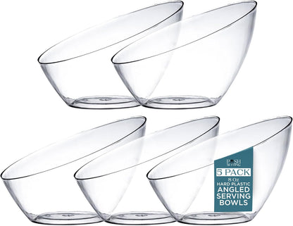 Posh Setting Clear Serving Bowls Small Hard Plastic Candy Bowl for Weddings, Buffet, Offices