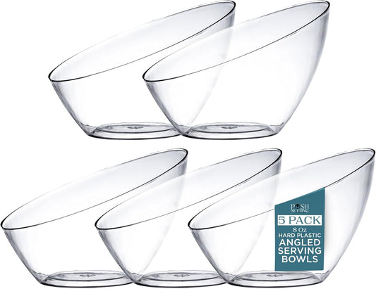 Posh Setting Clear Serving Bowls Small Hard Plastic Candy Bowl for Weddings, Buffet, Offices