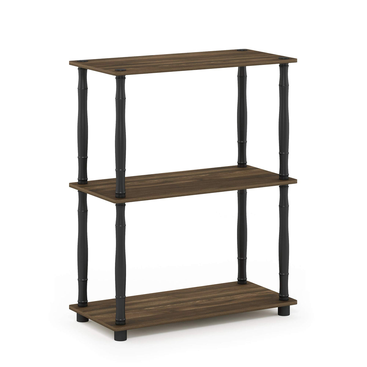 Furinno TURN-N-TUBE Storage Shelves, 3-Tier Book Shelf, Corner Shelf, Toolless Open Shelves, for