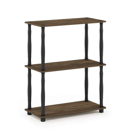 Furinno TURN-N-TUBE Storage Shelves, 3-Tier Book Shelf, Corner Shelf, Toolless Open Shelves, for