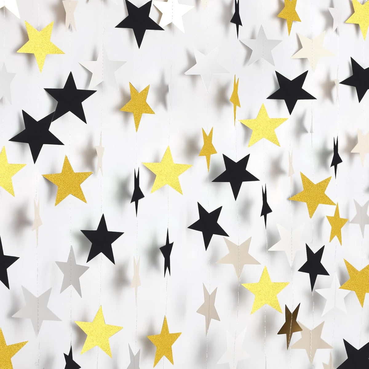 Patelai Glitter Star Garland Banner Decor 130 Feet Star Hanging Bunting Banner Twinkle Backdrop for