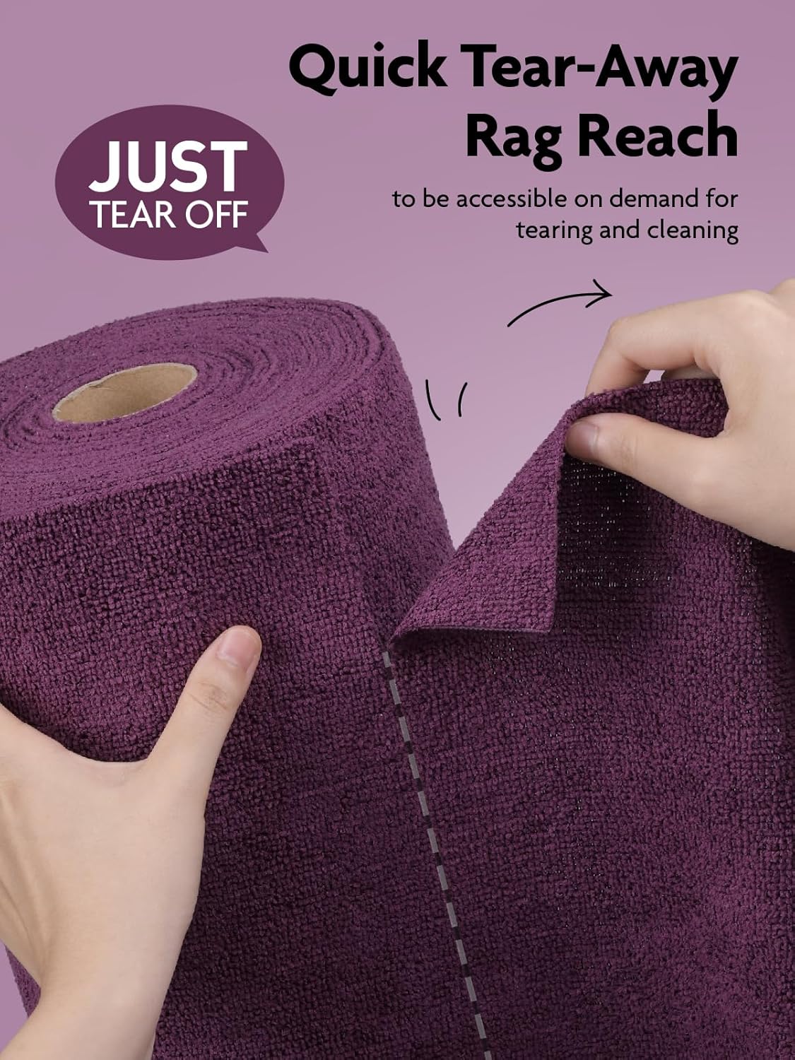 Fantasticlean Microfiber Cleaning Cloth Roll -75 Pack, Tear Away Microfiber Towels, 12" x 12"