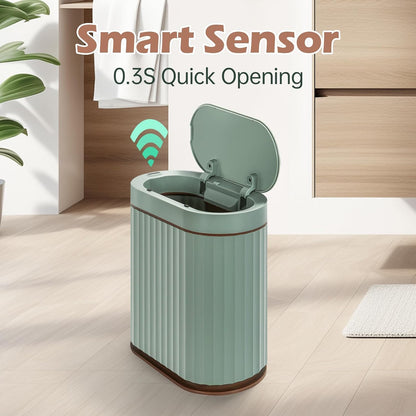 ELPHECO Bathroom Trash Can with Automatic Lid 2 Gallon Sensor Trash Bin, Smart Garbage Can IPX5