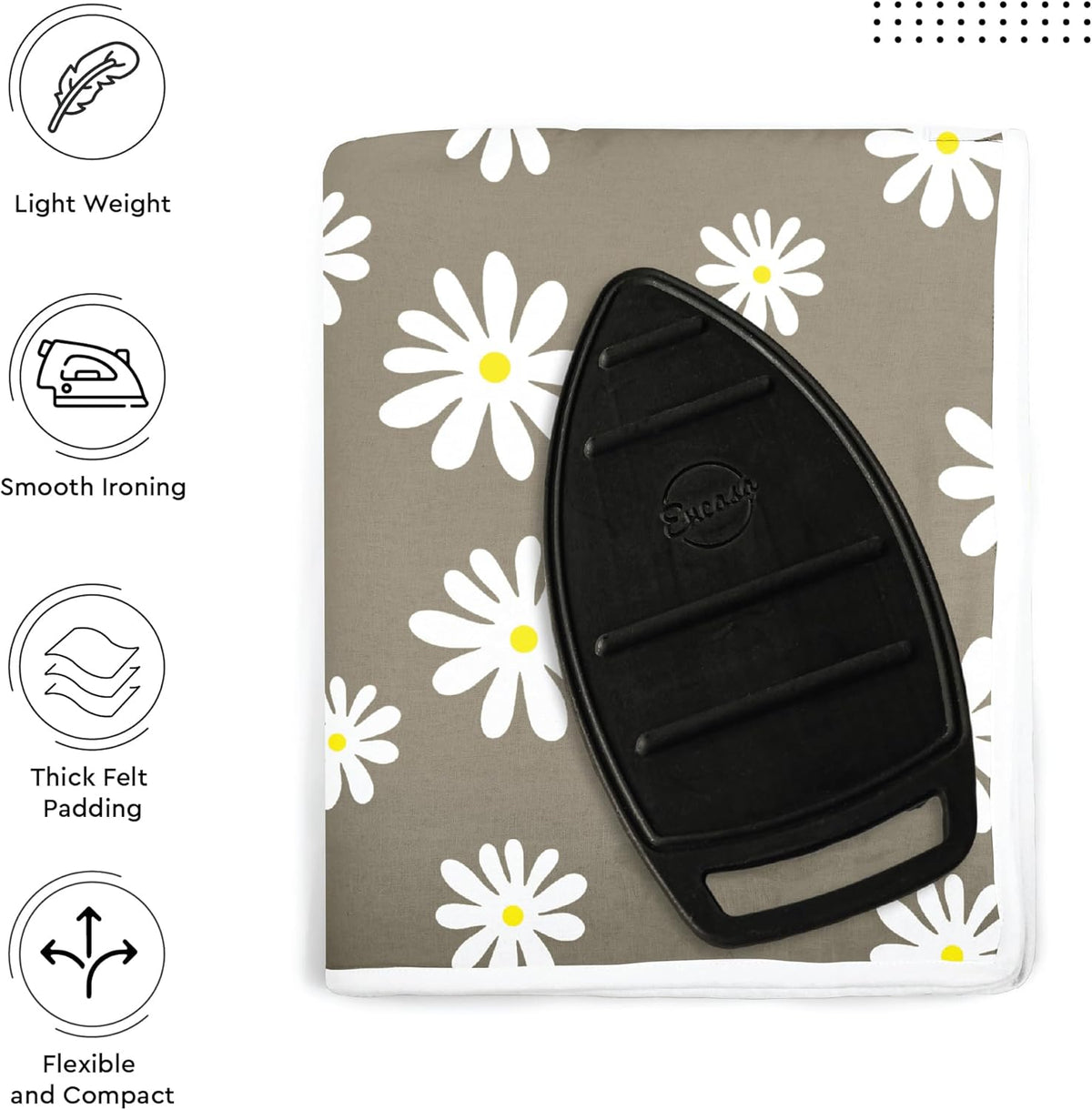 Encasa XO Ironing Mat/Pad (Large 48"x28") with 3mm Padding & Silicone Iron Rest for Steam Pressing