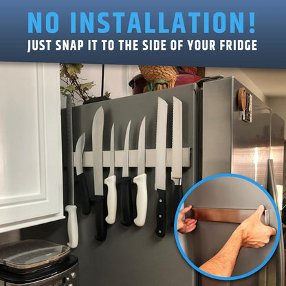 Premium Magnetic Knife Holder for Refrigerator that Doesn't Slide – 17 Inch Professional Double