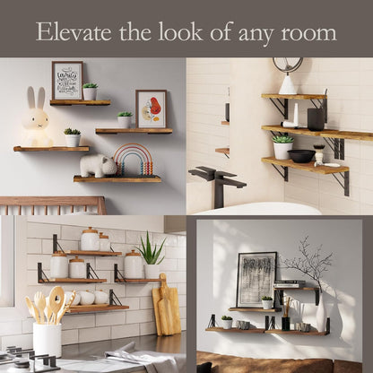 BAYKA Wall Shelves for Bedroom Decor, Floating Wall Shelves for Living Room Kitchen Storage, Wall