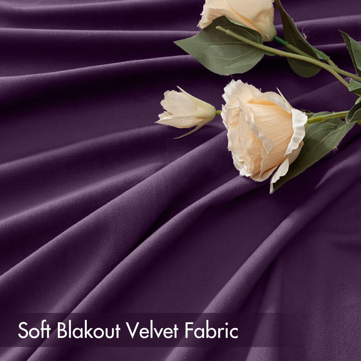 MIULEE Purple Velvet Curtains Thermal Insulated Blackout Curtain Drapes for Bedroom Living Room