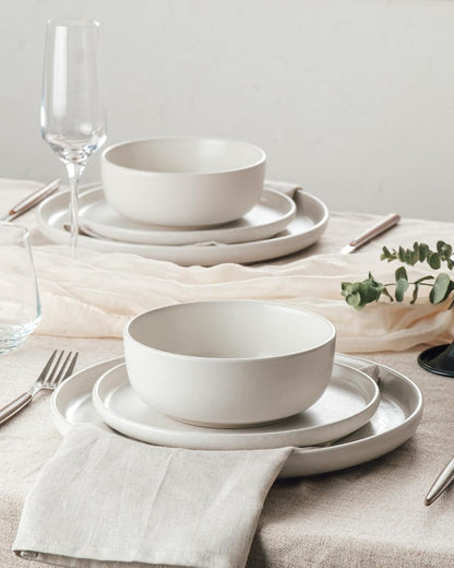 Famiware Milkyway Plates and Bowls Sets, 18 Pieces Dinnerware Sets, Reactive Glaze Dish Set