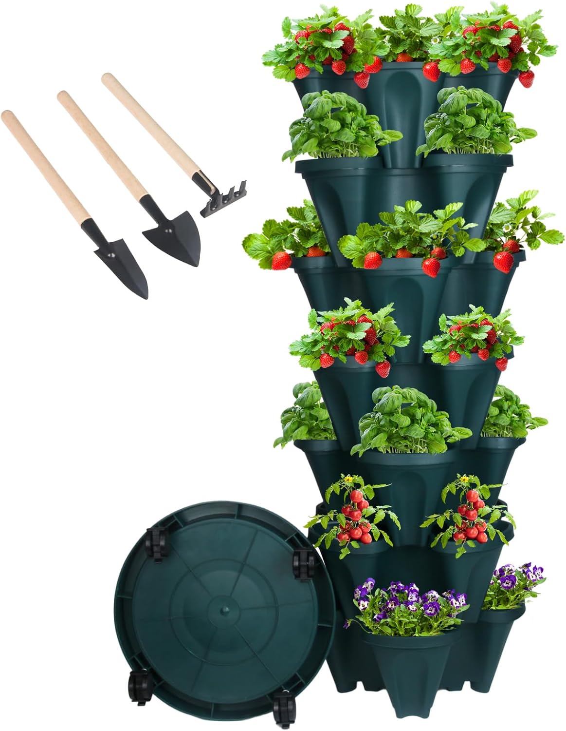 Vertical Planter 7 Tier Stackable Planters Garden Planters Strawberry Herb Flower and Vegetable