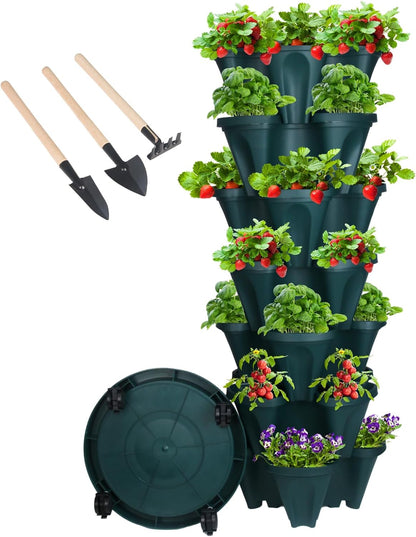 Vertical Planter 7 Tier Stackable Planters Garden Planters Strawberry Herb Flower and Vegetable