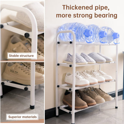 Gonfoam Expandable 4-Tier Shoe Rack for Closet and Entryway, White