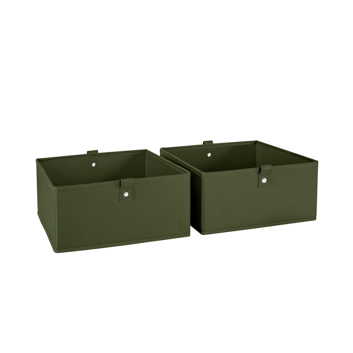 RiverRidge Folding Storage Bins - 2-pack of 5in Tall Olive Cubes
