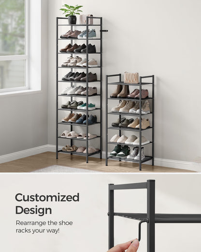 SONGMICS 8-Tier Metal Shoe Rack, Vertical Shelf, Holds up to 20 Pairs