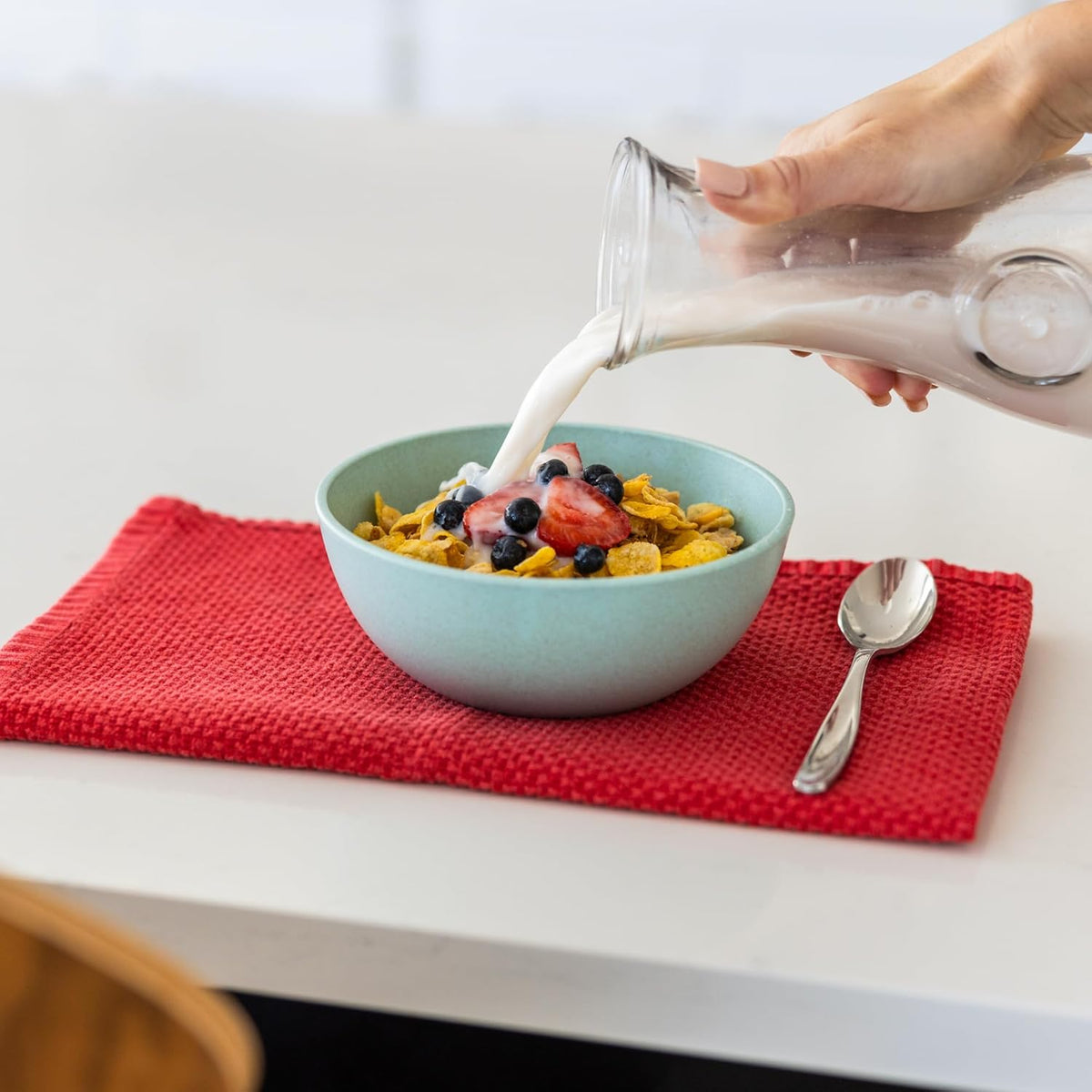 Grow Forward Premium Wheat Straw Bowls - 27oz Microwave Safe Plastic Cereal Bowls Set of 8 for