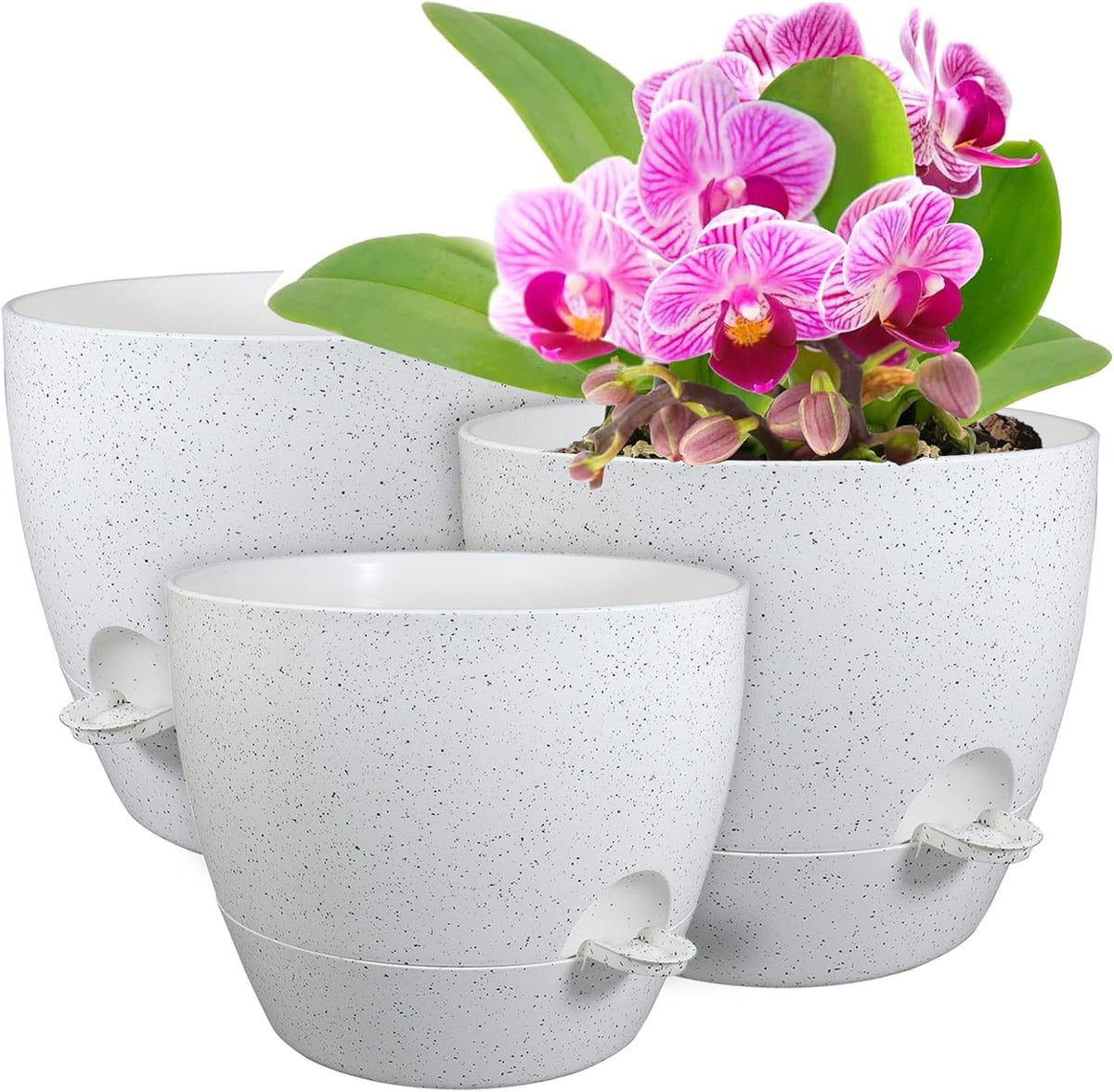 12/10/9 inch Large Self Watering Pots, Plant Pots with Mesh Drainage Holes for Indoor Outdoor