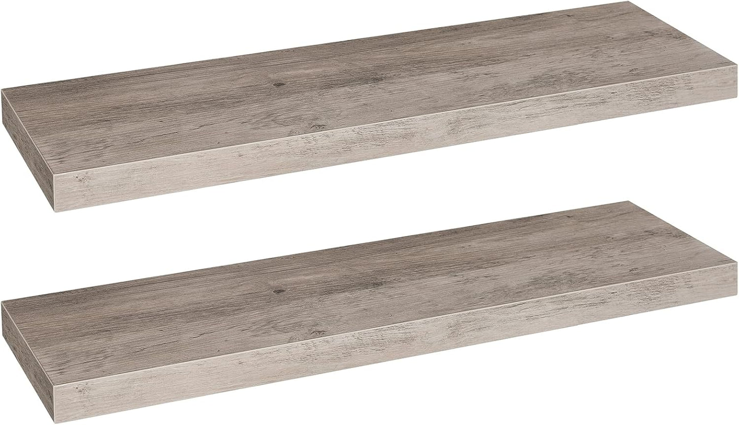 HOOBRO Floating Shelves for Wall, Wall Mounted Shelf Set of 2, 31.5" Hanging Shelf with Invisible