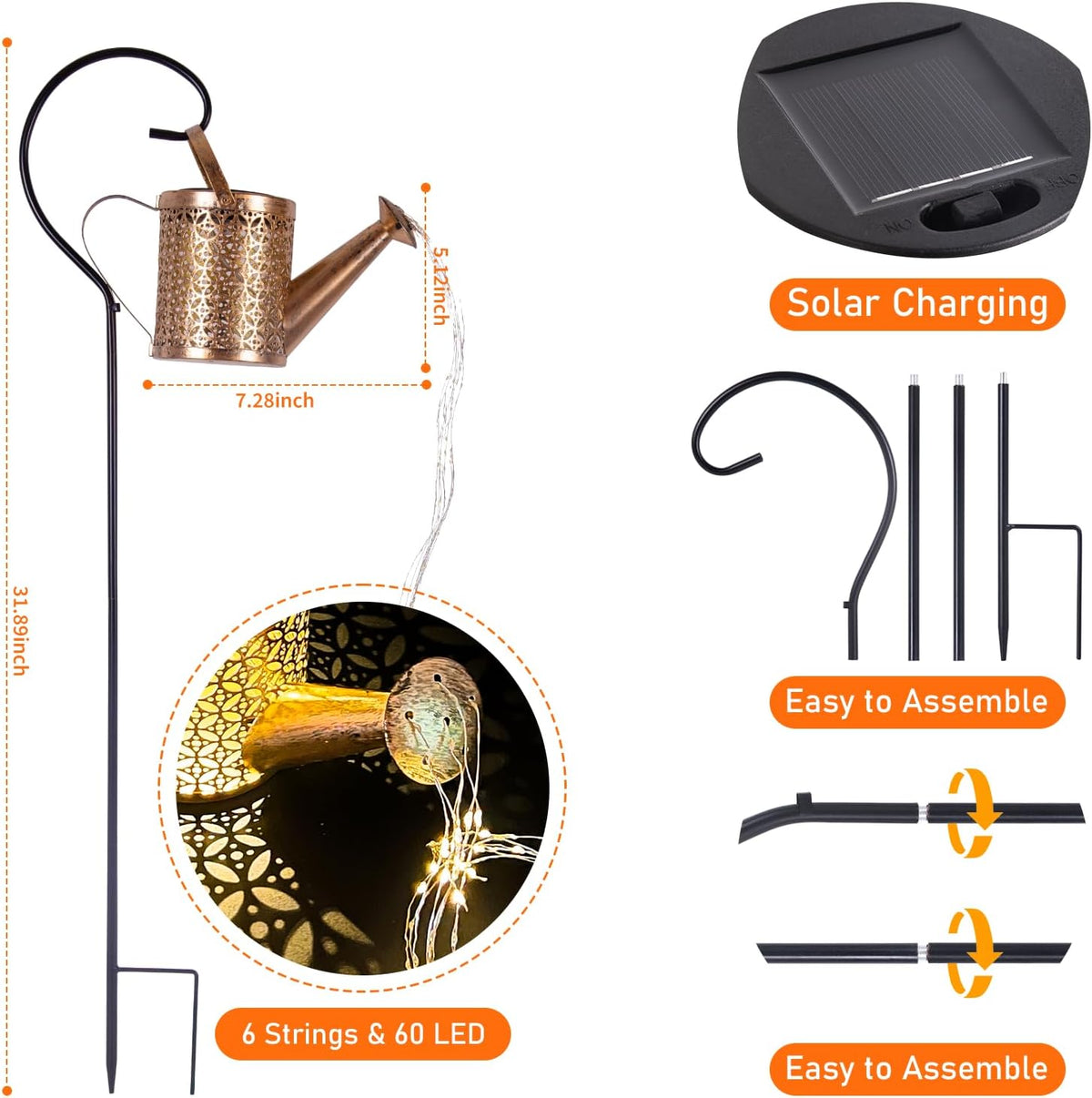Solar Watering Can Light - Solar Yard Decorations Outdoor,Garden Decor Lights for Yard,IP65