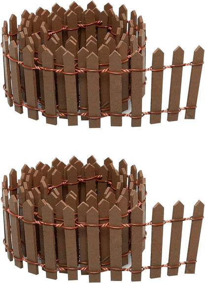 35 Inch Miniature Fairy Garden Fence DIY Wood Decorative Ornament Fence for Dollhouse Succulent