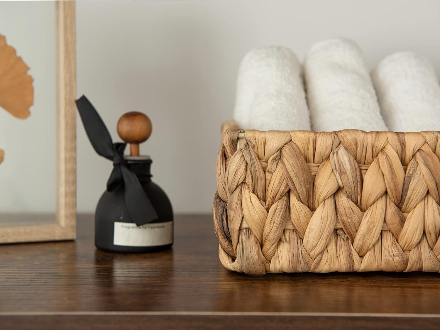 StorageWorks Water Hyacinth Baskets, Small Wicker Baskets for Organizing in Kitchen and Bathroom