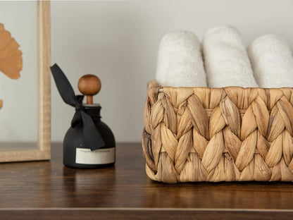 StorageWorks Water Hyacinth Baskets, Small Wicker Baskets for Organizing in Kitchen and Bathroom
