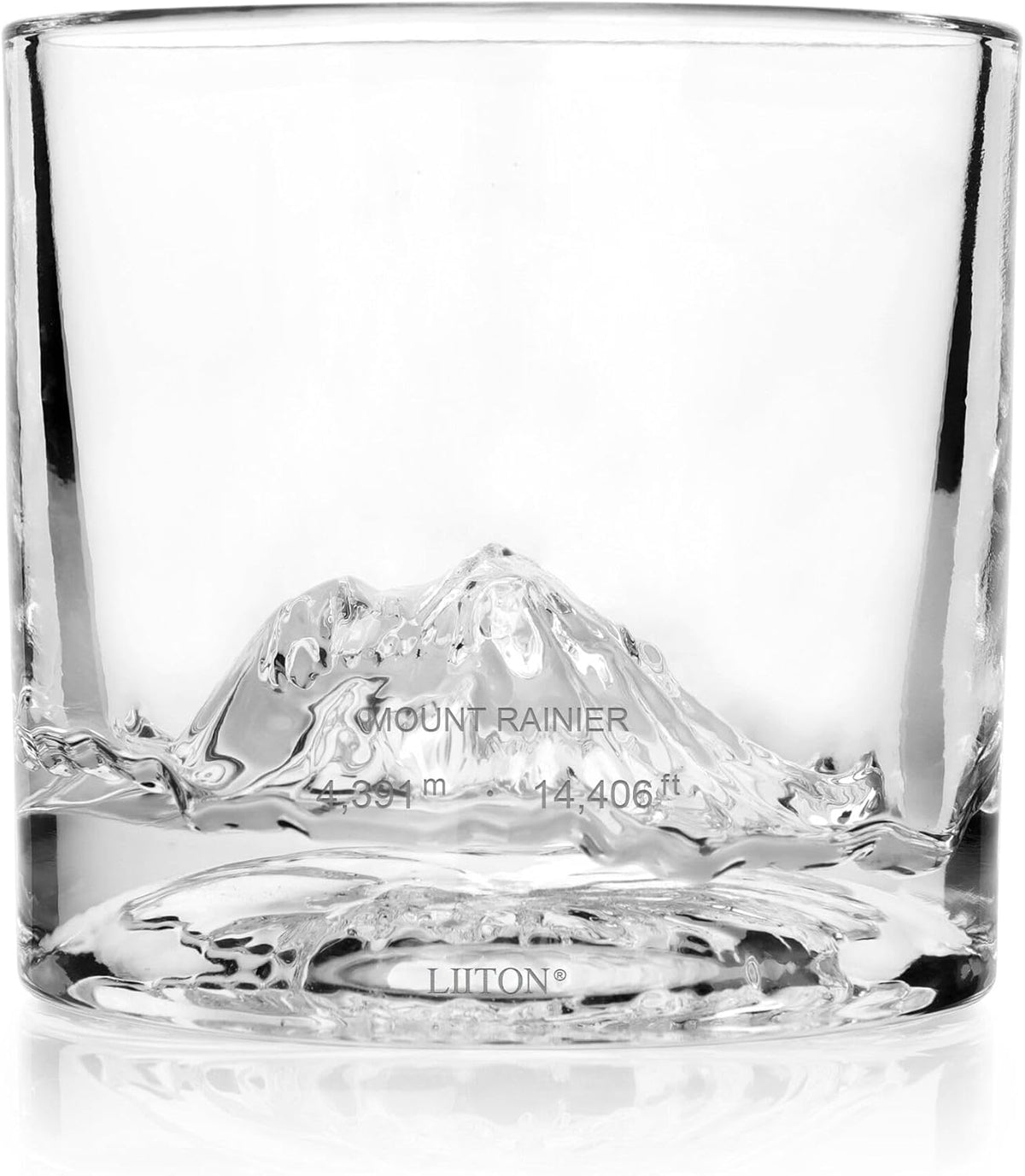 Mount Rainier Heavy Crystal Whiskey Glasses Gift Set of 2, Thick Freezable Bourbon Glass 1lb Each