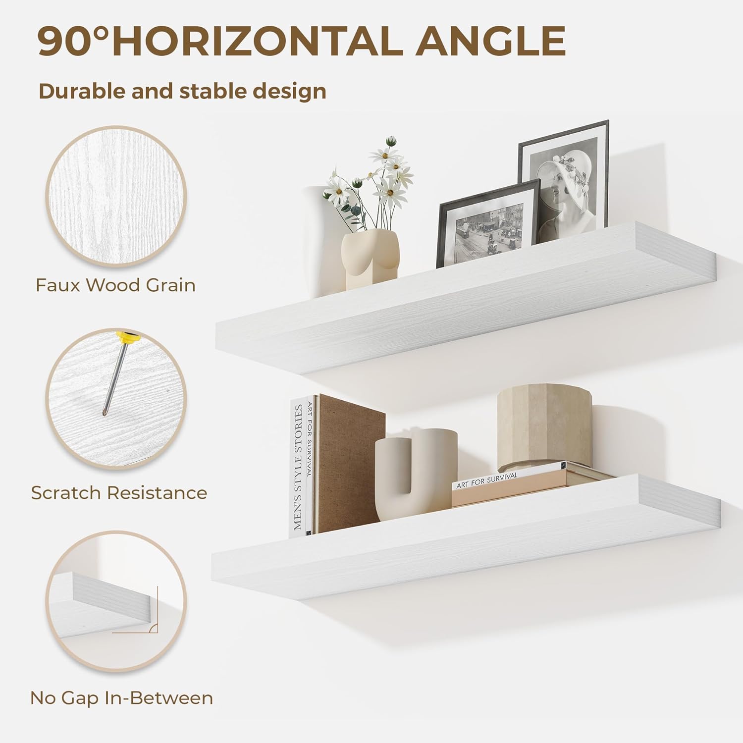Dreamland 32 Inches Floating Shelves for Wall, 9.3" Deep Long Floating Shelves Set of 2, Large