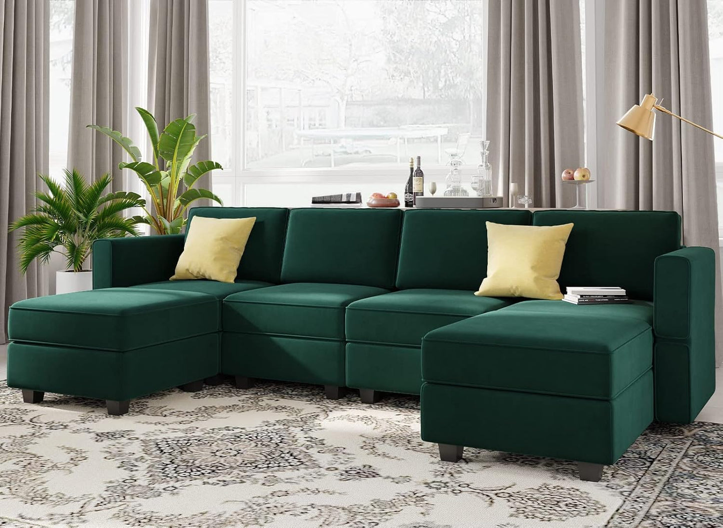 Belffin Modular Sectional Sofa Oversized U Shaped Sectional Couch with Reversible Chaise Velvet