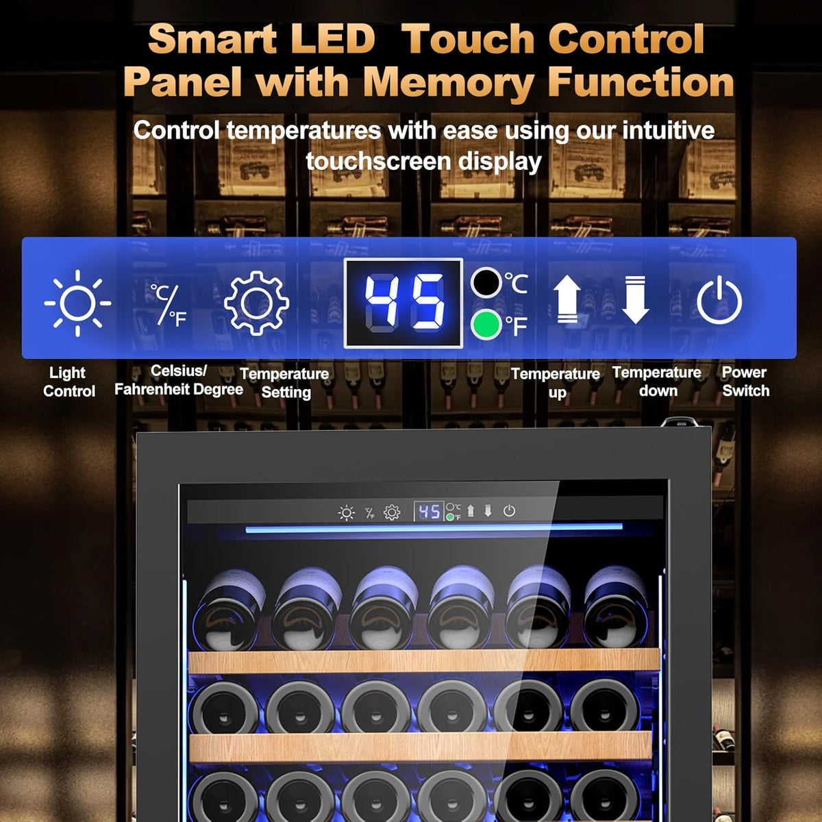 24 Inch Wine Cooler Refrigerator,179 Bottles Wine Fridge Large Capacity Professional Wine Cellars