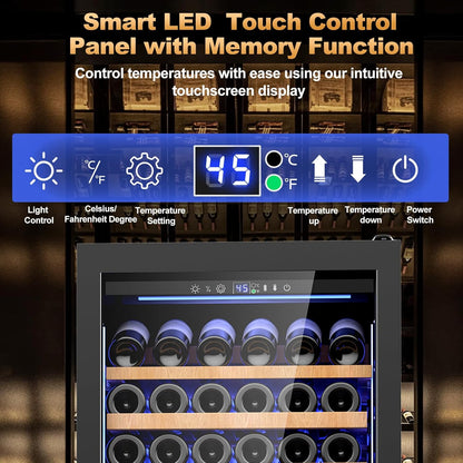 24 Inch Wine Cooler Refrigerator,179 Bottles Wine Fridge Large Capacity Professional Wine Cellars