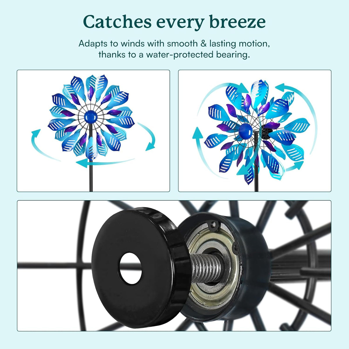 Wind Spinners for Yard and Garden, 84" Wind Spinners Outdoor Metal Extra Large, Wind Sculptures &