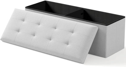 Storage Ottoman Bench, Folding Ottoman Foot Rest, End of Bed Bench,Storage Chest, for Living Room