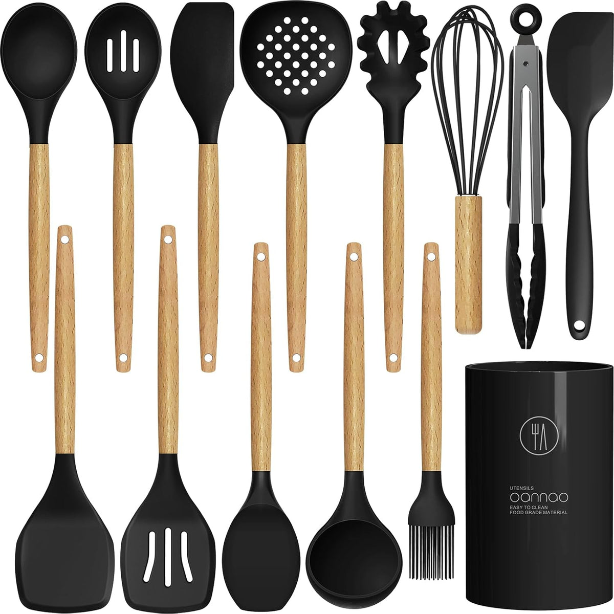 Silicone Cooking Utensils Set - 446°F Heat Resistant Silicone Kitchen Utensils for Cooking,Kitchen