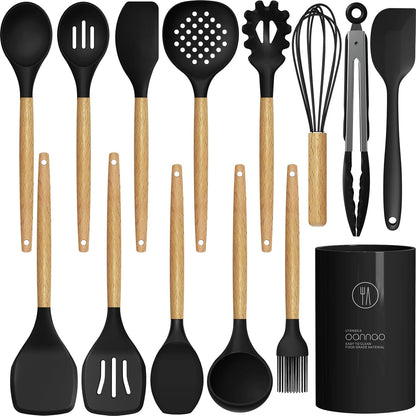 Silicone Cooking Utensils Set - 446°F Heat Resistant Silicone Kitchen Utensils for Cooking,Kitchen