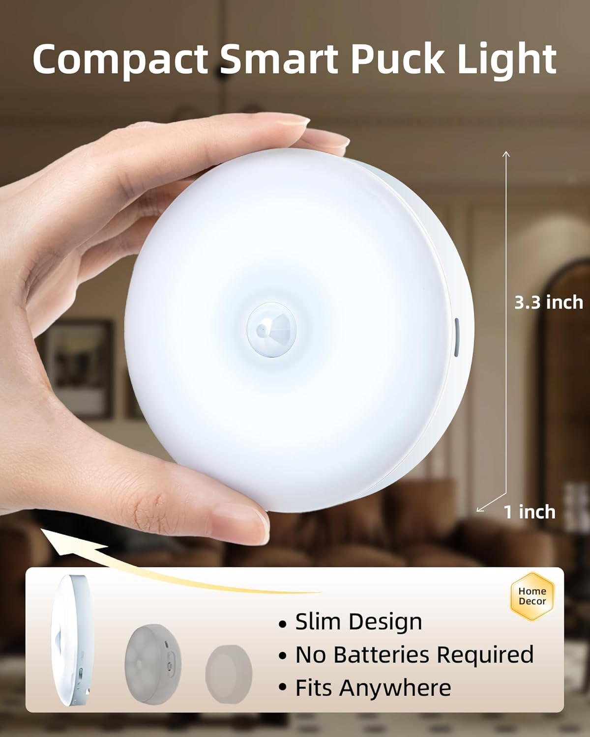 EZVALO Under Cabinet Lighting with Charging Station,1000mAh Rechargeable Puck Lights with Remote, 3