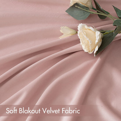 MIULEE Baby Pink Velvet Curtains Thermal Insulated Blackout Curtain Drapes for Bedroom Living Room