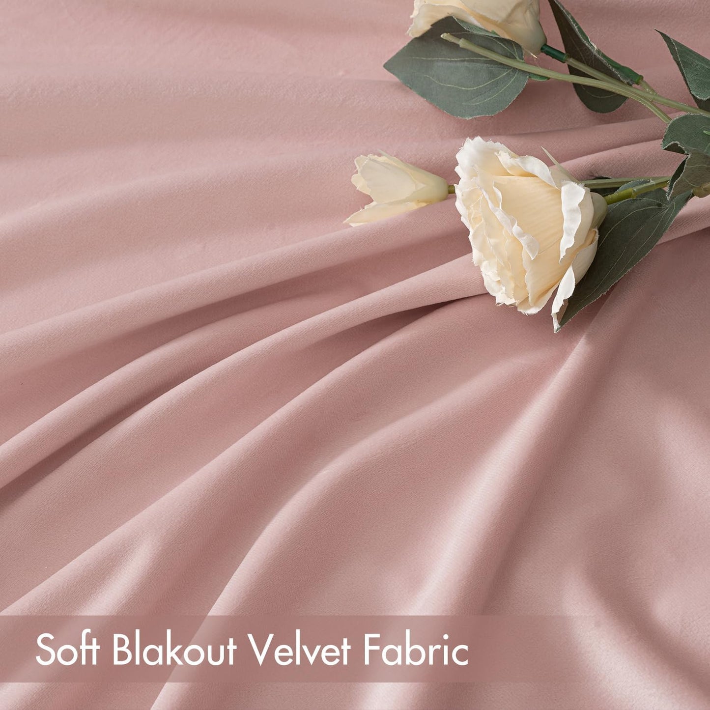 MIULEE Baby Pink Velvet Curtains Thermal Insulated Blackout Curtain Drapes for Bedroom Living Room