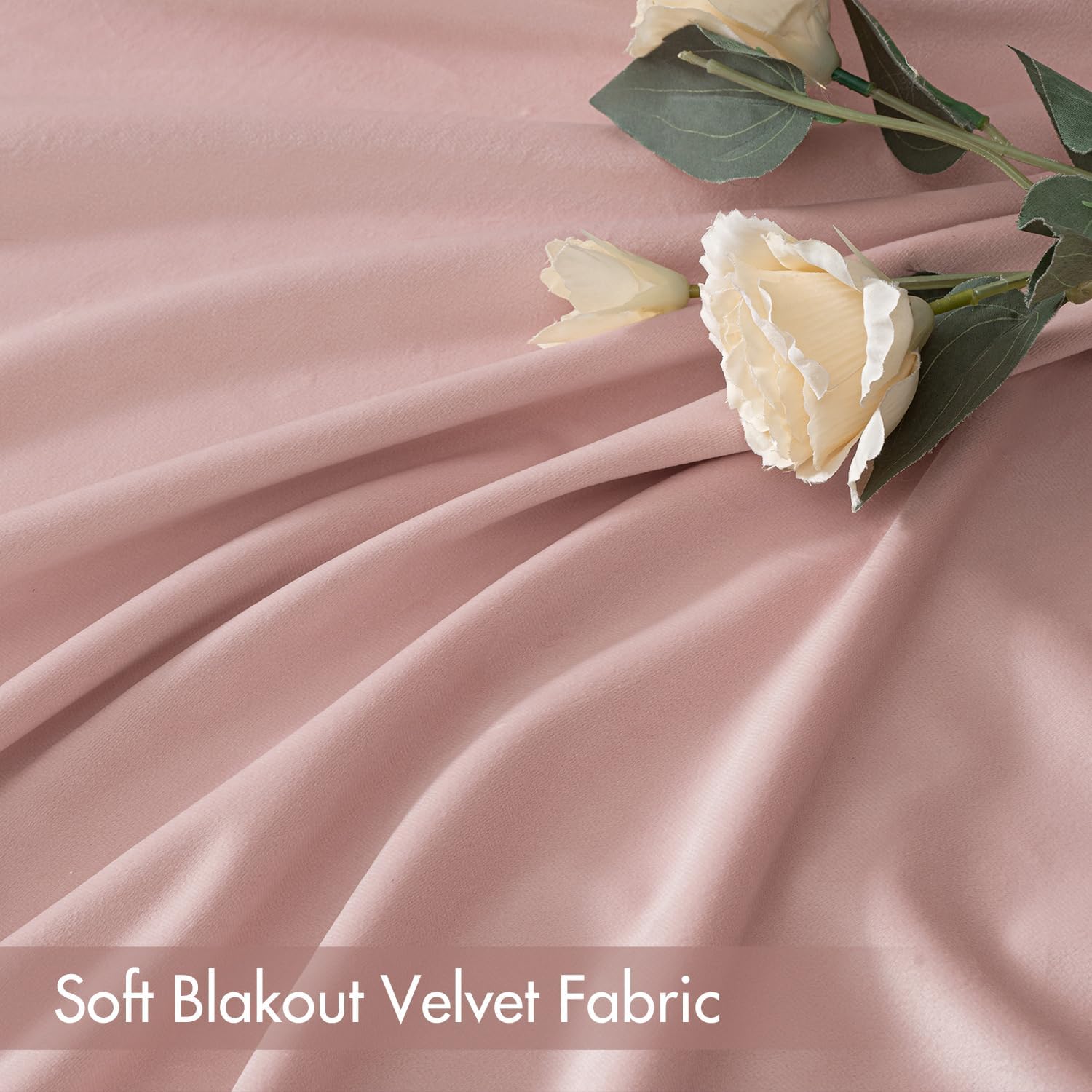 MIULEE Baby Pink Velvet Curtains Thermal Insulated Blackout Curtain Drapes for Bedroom Living Room