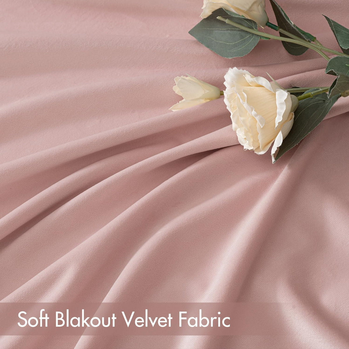 MIULEE Baby Pink Velvet Curtains Thermal Insulated Blackout Curtain Drapes for Bedroom Living Room