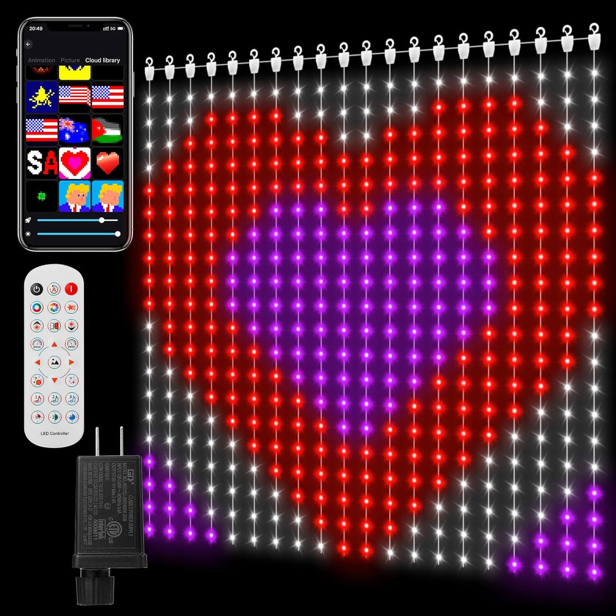Smart Curtain Lights 400 LED, Color Changing LED Curtain Lights 6.6 * 6.6 FT, Dynamic DIY Fairy