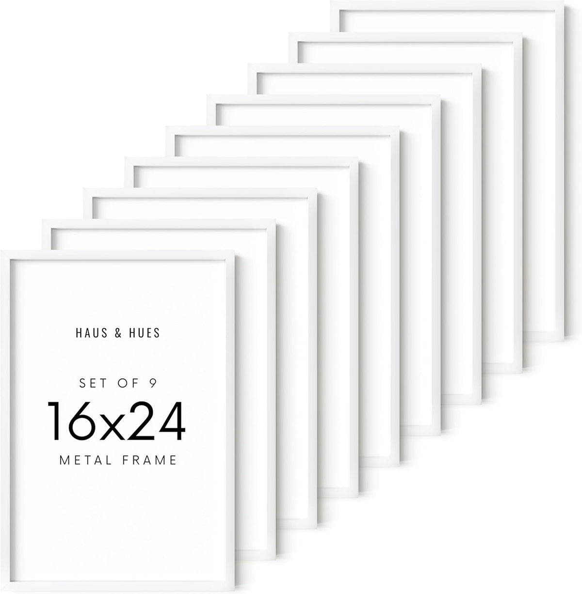 HAUS AND HUES 16x24 White Metal Picture Frames - Features Premium Aluminum, Vertical & Horizontal