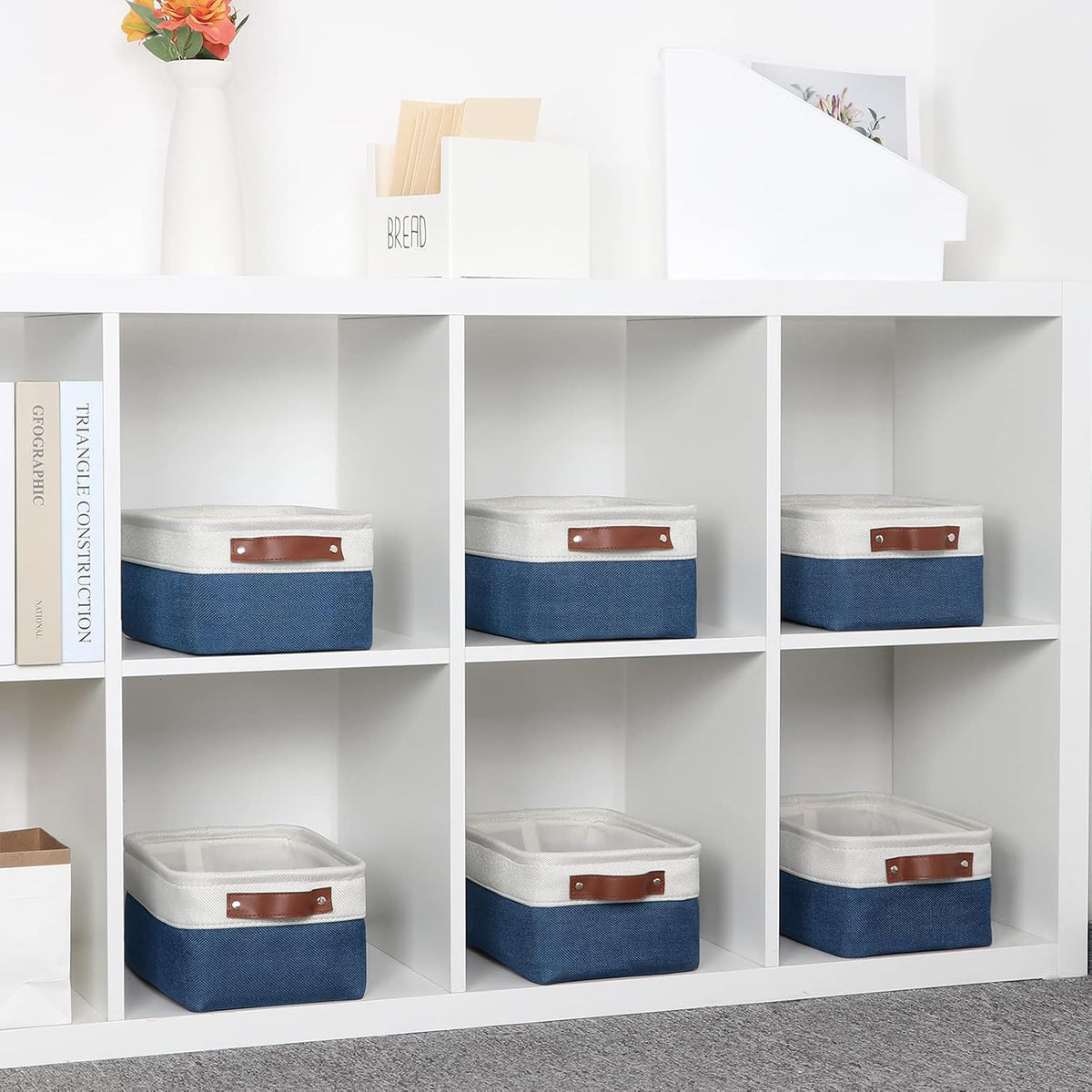 DULLEMELO Set of 6 Small Baskets for Organizing, Small Fabric Storage Bins for Toys Storage
