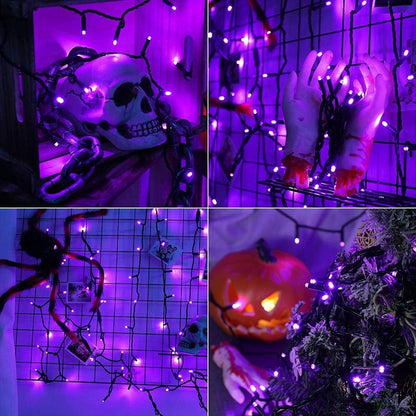 Brizled Purple Halloween Lights, 33ft 100 LED 5mm Wide Angle Halloween String Lights, 120V UL
