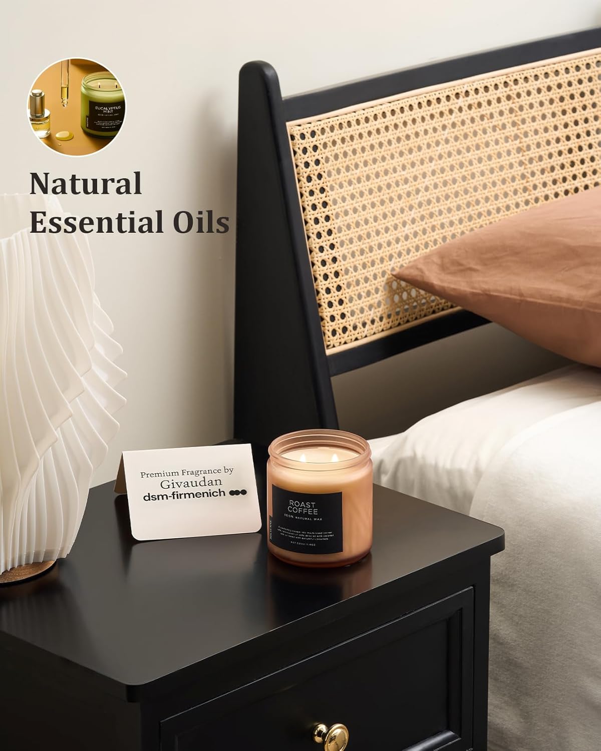 M&SENSE Coffee Candles Scented Strong, 2 Wick 11.6oz 70 Hours Burning Time Organic Natural Soy Wax