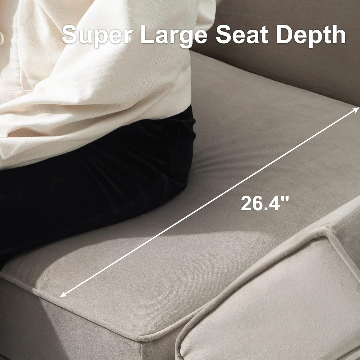 Belffin Modular Sofa Couch with Storage Seats Sectional Sofa Velvet Sofas for Living Room Grey